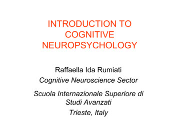 INTRODUCTION TO COGNITIVE NEUROPSYCHOLOGY