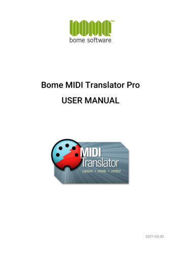Bome MIDI Translator User Manual