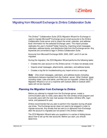 Migrating From Microsoft Exchange To Zimbra Collaboration Suite