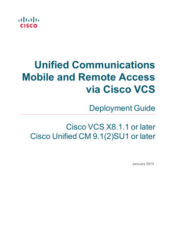 Mobile Remote Access Via VCS Deployment Guide (X8.1.1) - Cisco