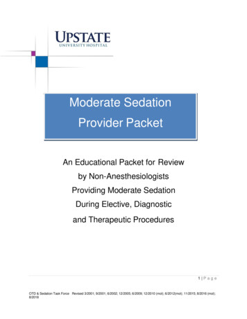 Moderate Sedation Provider Packet - Upstate Medical University