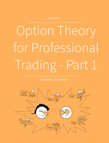 ZERODHA Option Theory For Professional Trading - Part 1