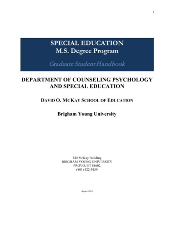 SPECIAL EDUCATION M.S. Degree Program - Brigham Young University