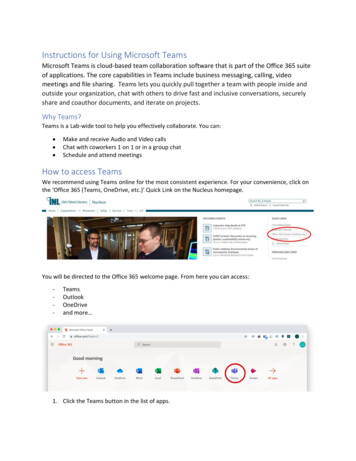Instructions For Using Microsoft Teams