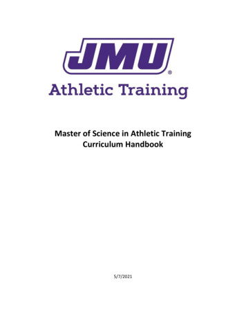 Master Of Science In Athletic Training Curriculum Handbook