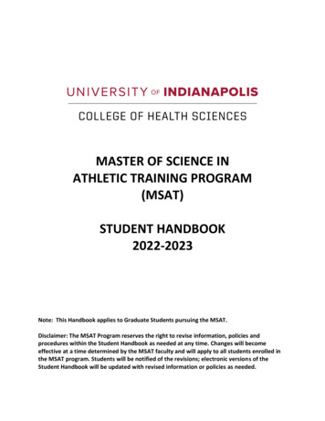 Athletic Training Program Handbook Master Of Science In Athletic .