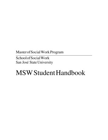 Master Of Social Work Program School Of Social Work San José State .