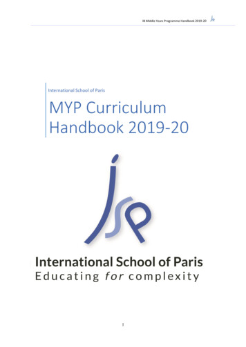 MYP Curriculum Handbook 2019-20