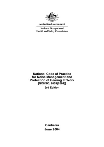 National Code Of Practice Noise Management And Protection Of Hearing At .