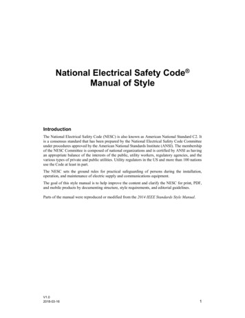 National Electrical Safety Code (NESC ) Style Manual