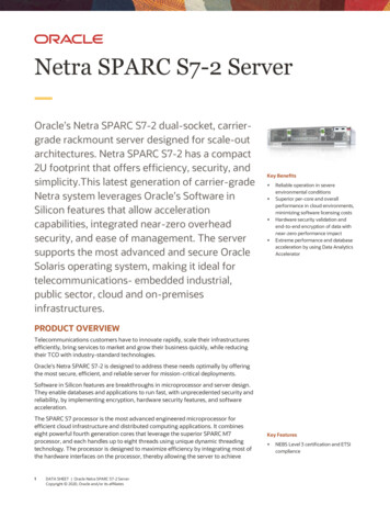 Netra SPARC S7-2 Server - Oracle