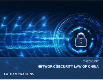 NETWORK SECURITY LAW OF CHINA - Latham & Watkins