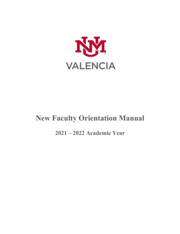 New Faculty Orientation Manual - Valencia.unm.edu