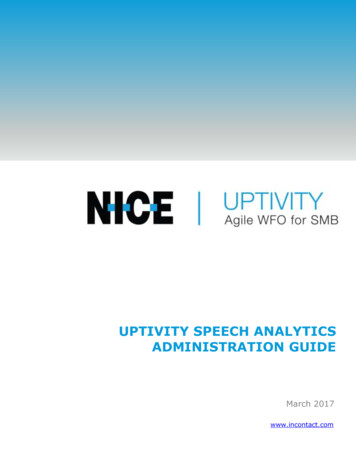 Uptivity Speech Analytics Administration Guide
