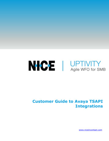 Customer Guide To Avaya TSAPI Integrations - HELP CENTER