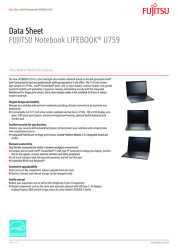 Data Sheet FUJITSU Notebook LIFEBOOK U759