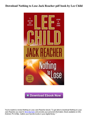  Nothing To Lose Jack Reacher Pdf Book By Lee Child