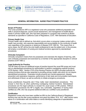 General Information: Nurse Practitioner Practice - California