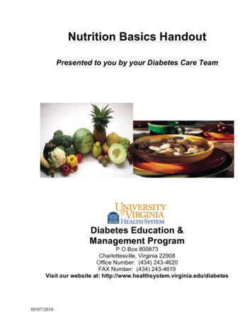 Nutrition Basics Handout - University Of Virginia School .