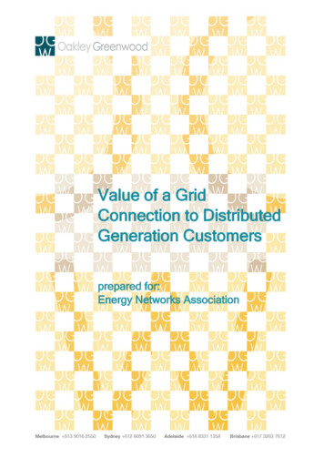 Value Of A Grid Connection To Distributed Generation 