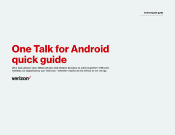 One Talk For Android Quick Guide - Verizon Wireless
