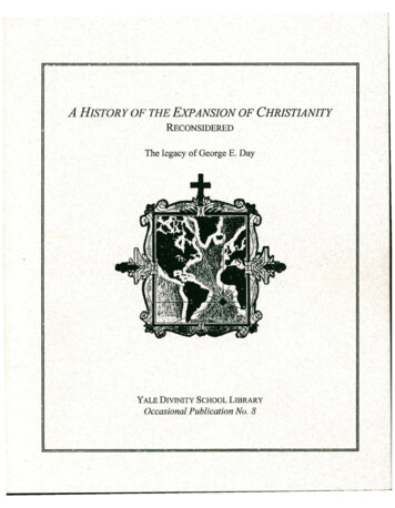 A HISTORY OF THE EXPANSION OF CHRISTIANITY