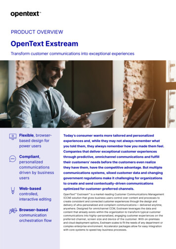 Exstream Product Overview OpenText
