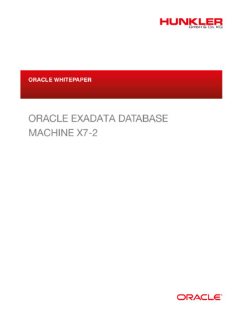 Data Sheet: Oracle Exadata Database Machine X7-2 - HUNKLER