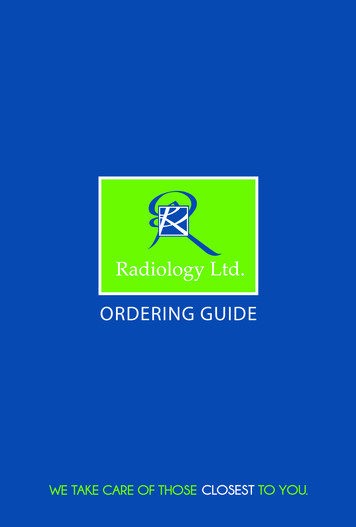 ORDERING GUIDE - Radiology Ltd.