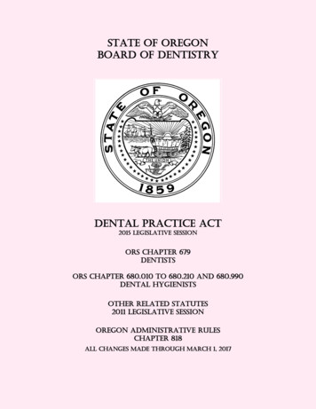 Oregon Dental Practice Act - Preventech