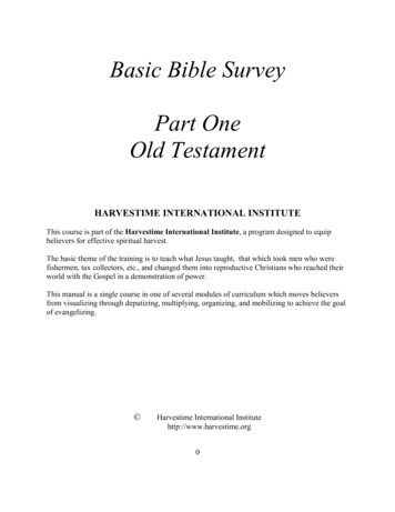 Basic Bible Survey Part One Old Testament
