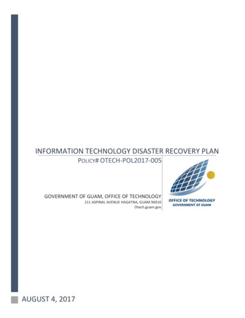 Information Technology Disaster Recovery Plan - Guam