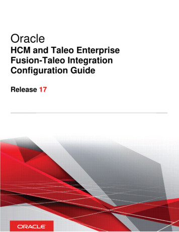 Fusion HCM-Taleo Integration - Oracle