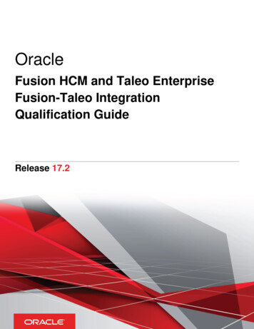 Oracle Fusion HCM And Taleo Enterprise Fusion-Taleo Integration