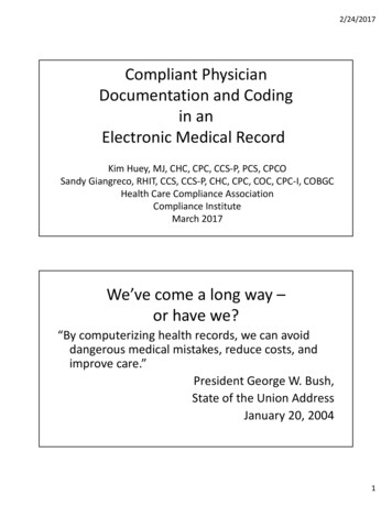 Physician Documentation Coding Electronic Medical Record