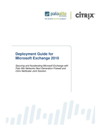 Deployment Guide For Microsoft Exchange 2010