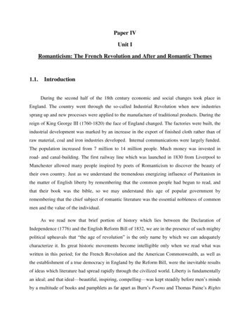 Paper IV Unit I Romanticism: The French Revolution And .