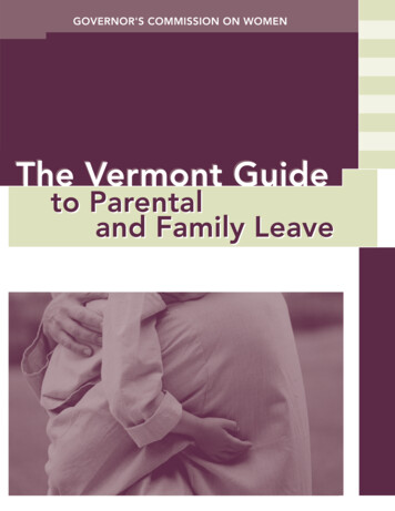 Parental Family Leave Guide - Vermont Commission On Women
