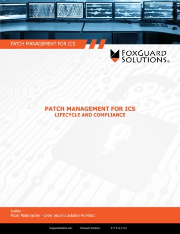 PATCH MANAGEMENT FOR ICS - FoxGuard Solutions