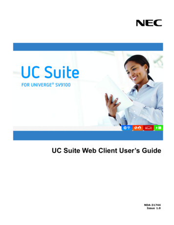 UNIVERGE SV9100 UC Suite Web Client User's Guide