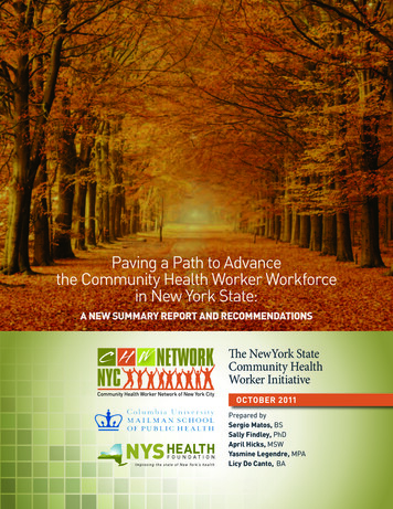 Paving A Path To Advance The Community Health Worker Workforce In New .