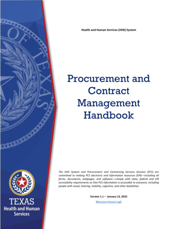PCS Procurement And Contract Management Handbook