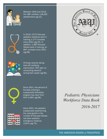 Pediatric Physicians Workforce Book, 2016-2017