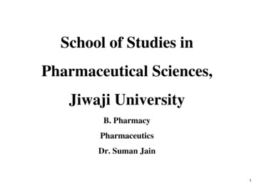 School Of Studies In Pharmaceutical Sciences, Jiwaji .
