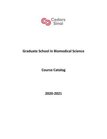 Graduate School In Biomedical Science Course Catalog 2020-2021