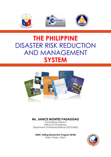 The Philippine Disaster Risk Reduction And Management System