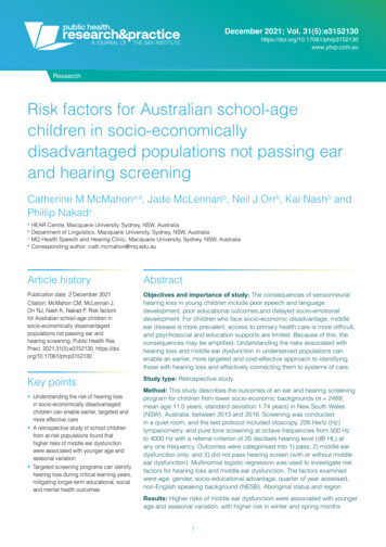 Risk Factors For Australian School-age Children In Socio .