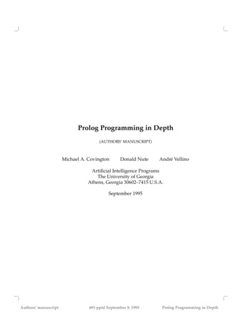 Prolog Programming In Depth