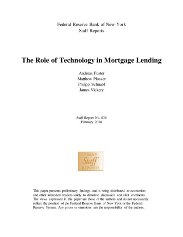 The Role Of Technology In Mortgage Lending