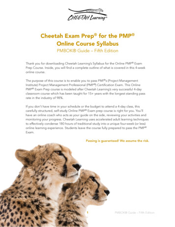 Cheetah Exam Prep For The PMP Online Course Syllabus